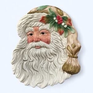 Fitz & Floyd Boxed Vintage Santa Claus Canape Plate Decor Wonderland Collection